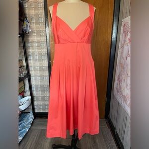Calvin Klein size 10 coral halter 97 cotton 3 lycra sateen dress